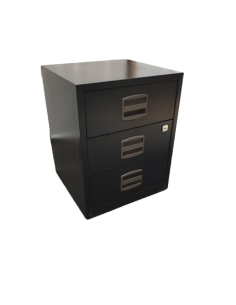 CAISSON METAL NOIR 3 TIROIRS