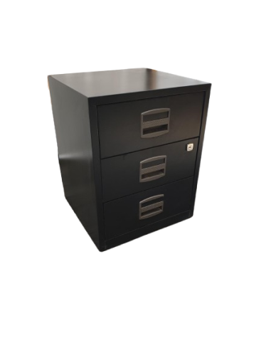 CAISSON METAL NOIR 3 TIROIRS
