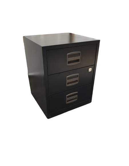 CAISSON METAL NOIR 3 TIROIRS