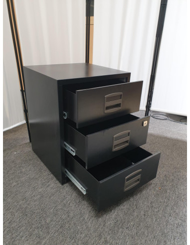 CAISSON METAL NOIR 3 TIROIRS