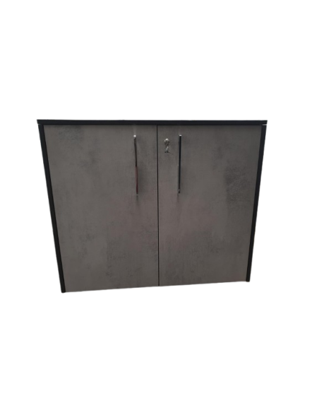 ARMOIRE BASSE PORTES GRISES