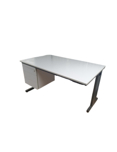 BUREAU DROIT BLANC 140X80