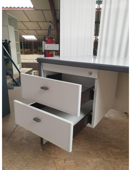 BUREAU CAISSON SUSPENDU GRIS