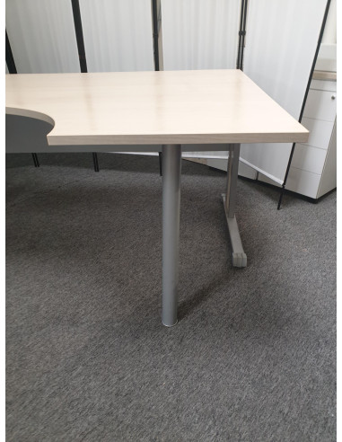 BUREAU COMPACT PIEDS BOIS/METAL