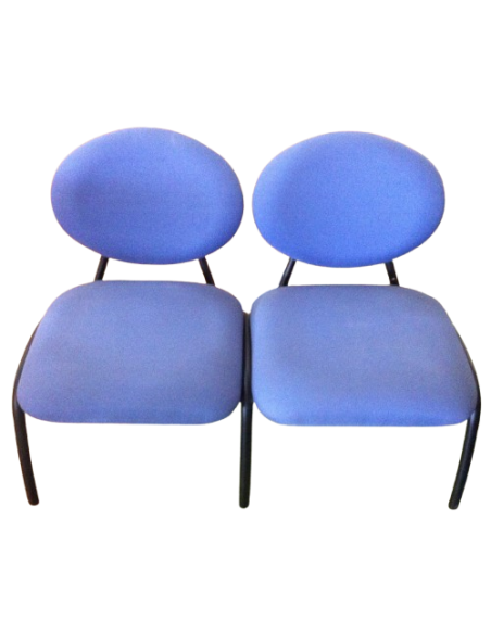 Siège poutre 2 places - seconde main - tissu bleu - métal noir