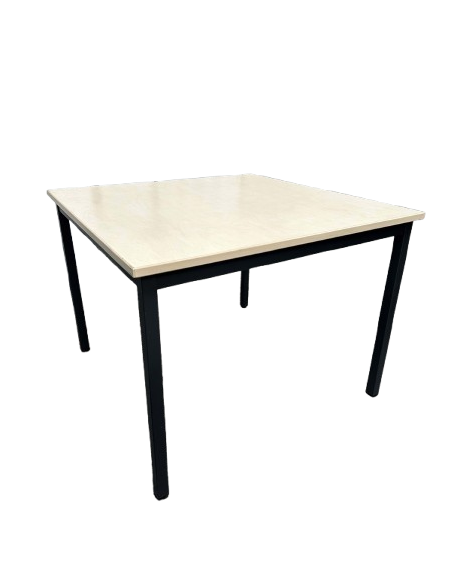 Table basse carrée - seconde main - plateau bois - pieds métal - 80x80 cm
