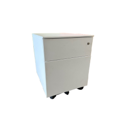 CAISSON BUREAU METAL BLANC