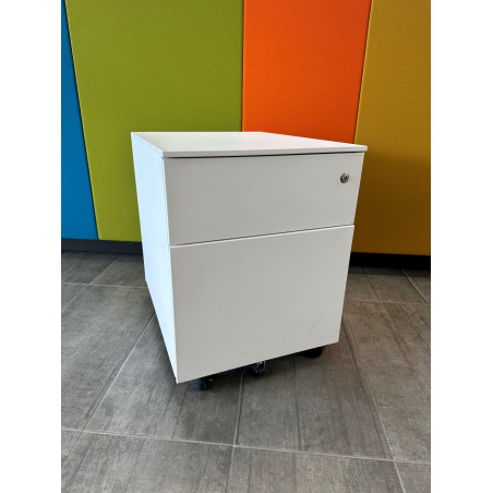 CAISSON BUREAU METAL BLANC