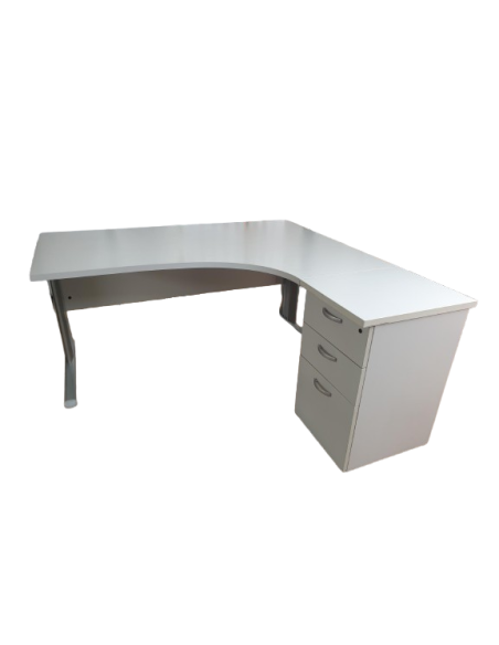 BUREAU COMPACT DROIT 180X120 AVEC CAISSON