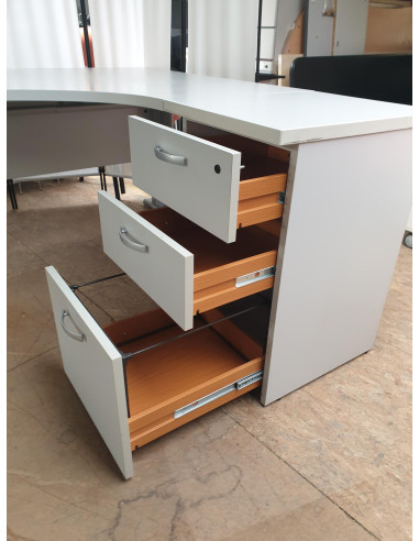 BUREAU COMPACT DROIT 180X120 AVEC CAISSON