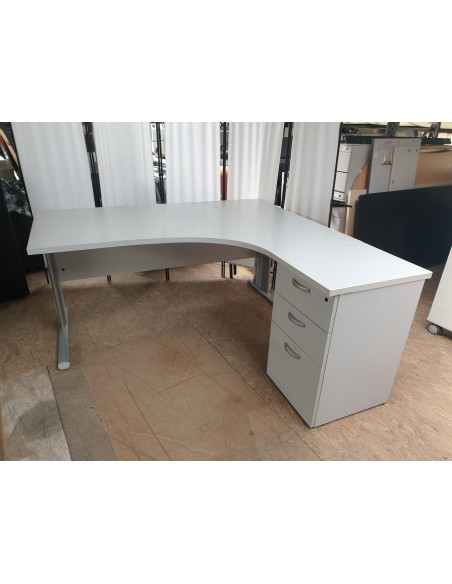 BUREAU COMPACT DROIT 180X120 AVEC CAISSON