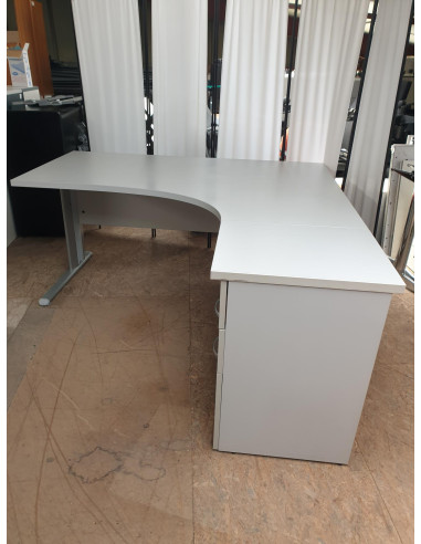 BUREAU COMPACT DROIT 180X120 AVEC CAISSON
