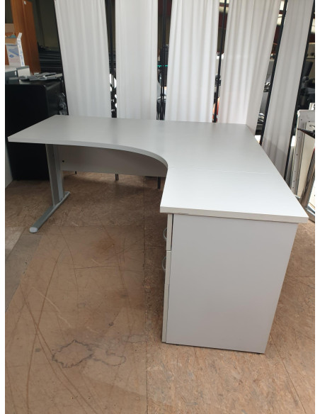 BUREAU COMPACT DROIT 180X120 AVEC CAISSON