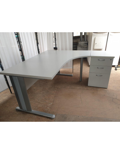 BUREAU COMPACT DROIT 180X120 AVEC CAISSON