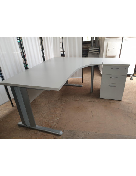 BUREAU COMPACT DROIT 180X120 AVEC CAISSON