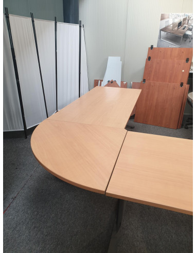 BUREAU AVEC RETOUR ET 1/4 ROND