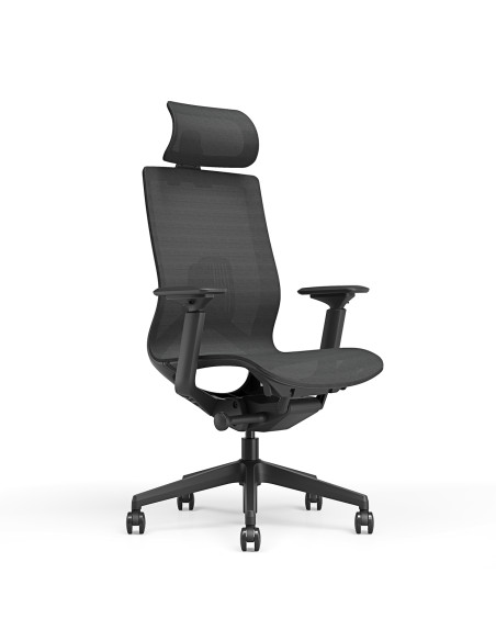 Fauteuil ergonomique KIRO - assise et dossier flexible résille - têtière 2D - accoudoirs 4D