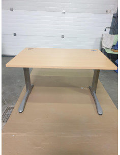 BUREAU DROIT TON POIRIER - seconde main - 2 pieds métal L... 2