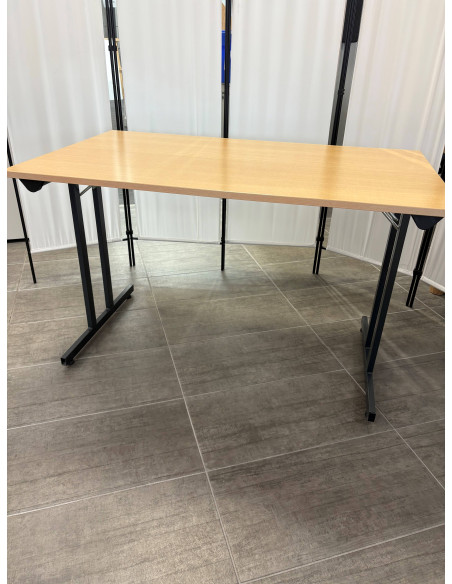 TABLE REUNION PLIANTE - seconde main - coloris plateau hêtre - dimensions 120x70x75