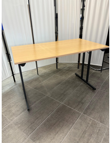 TABLE REUNION PLIANTE - seconde main - coloris plateau hêtre - dimensions 120x70x75