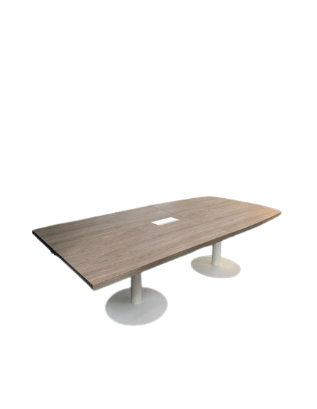 TABLE DE REUNION 240x120  - seconde main - 2 pieds ronds blanc