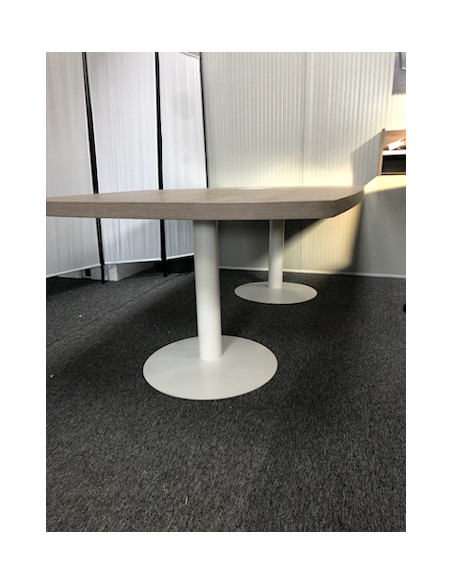 TABLE DE REUNION 240x120  - seconde main - 2 pieds ronds blanc