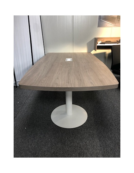 TABLE DE REUNION 240x120  - seconde main - 2 pieds ronds blanc