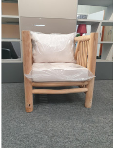 FAUTEUIL LOUNGE BOIS FLOTTE - destockage - coussins... 2