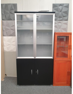 ARMOIRE HAUTE AVEC VITRINE - seconde main - coloris noir... 2