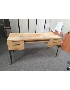 BUREAU PLATEAU BOIS "INDUSTRIEL" - seconde main - plateau... 2