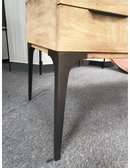 BUREAU PLATEAU BOIS "INDUSTRIEL" - seconde main - plateau bois rustique - pieds métal - dimensions 155x55x78 cm