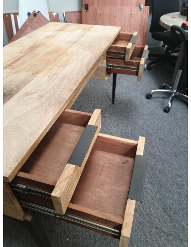 BUREAU PLATEAU BOIS "INDUSTRIEL" - seconde main...