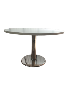 TABLE REUNION RONDE BLANCHE - seconde main - pied central...