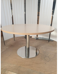TABLE RONDE HÊTRE CLAIR - seconde main - diam 115cm -... 2