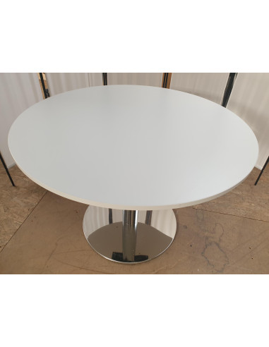 TABLE RONDE BLANCHE - seconde main - diam....