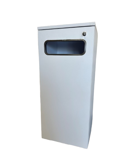 MEUBLE CACHE-POUBELLE - seconde main - en mélaminé coloris blanc - dimensions l40 x p35 x H90 cm