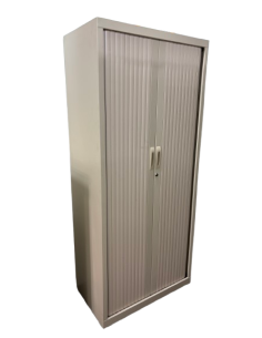 ARMOIRE HAUTE A RIDEAUX BEIGE - destockage - en métal -...