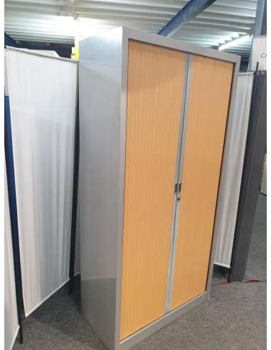 ARMOIRE HAUTE A RIDEAUX GRIS ET BOIS - seconde...