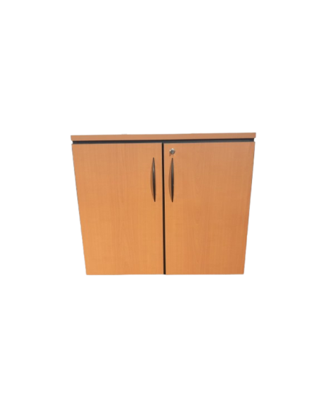 ARMOIRE BASSE NOIRE ET BOIS - seconde main - 2 portes battantes - dimensions L80 x H72 x P47 cm