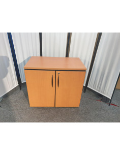 ARMOIRE BASSE NOIRE ET BOIS - seconde main - 2 portes... 2