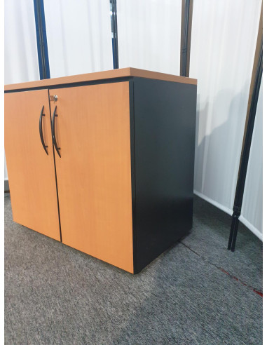 ARMOIRE BASSE NOIRE ET BOIS - seconde main - 2...