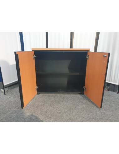 ARMOIRE BASSE NOIRE ET BOIS - seconde main - 2...