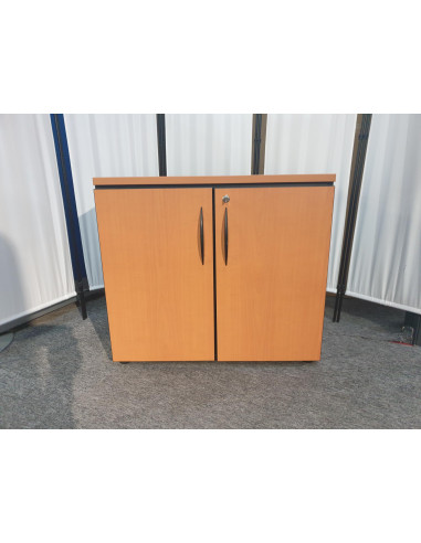 ARMOIRE BASSE NOIRE ET BOIS - seconde main - 2...