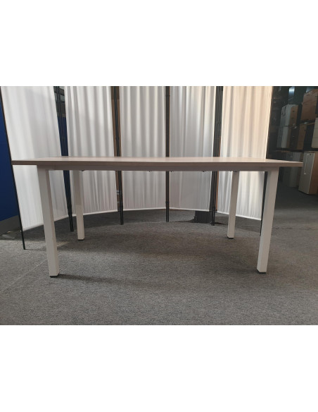 TABLE DE REUNION 160X80 - seconde main - coloris plateau OLMO STORM - pieds carrés blanc