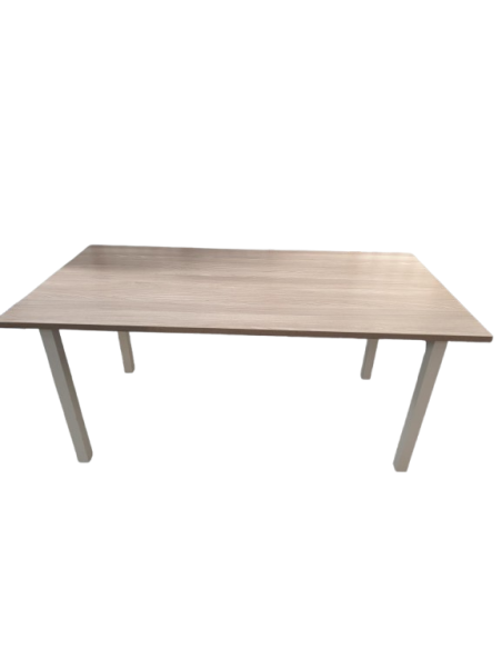 TABLE DE REUNION 160X80 - seconde main - coloris plateau OLMO STORM - pieds carrés blanc