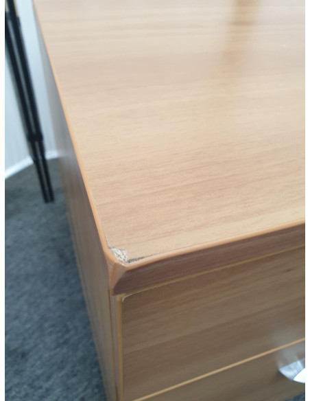 CAISSON DE BUREAU EN BOIS - seconde main - sur roulettes - 2 tiroirs - dimensions L42 x p56 x H57cm