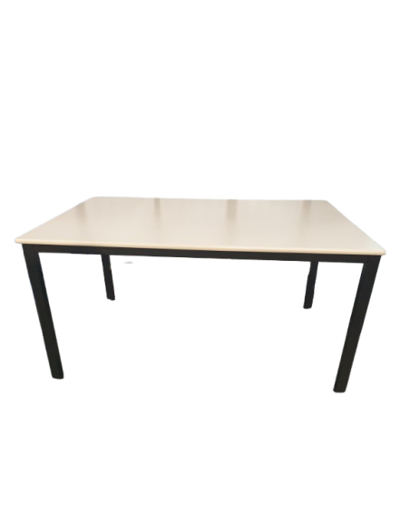 TABLE 140X80 BEIGE - seconde main - pieds métal marrons