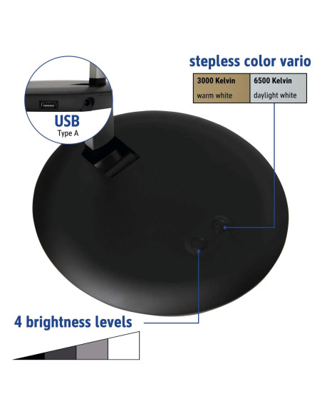 LAMPE DE BUREAU RUBIA - lampe à poser - LED 3000-6500k - réglable et ajustable