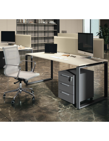 Bureau droit LOFT COLOMBINI - plateau mélaminé...