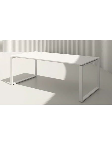 Bureau droit LOFT COLOMBINI - plateau mélaminé 25 mm - pieds métal - design italien